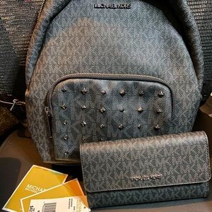 NEVER USED Michael Kors Backpack w/ Matching Wallet